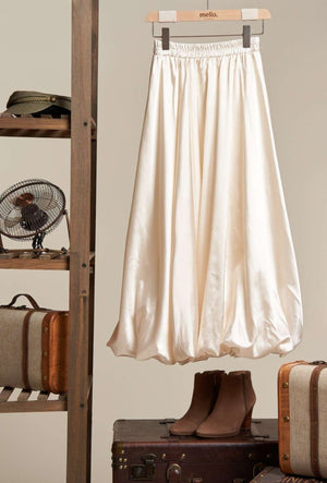 BUBBLE SOLID SATIN SKIRT