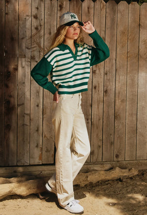 Polo Green Striped Sweater