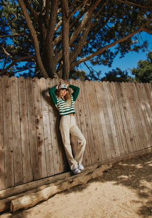 Polo Green Striped Sweater