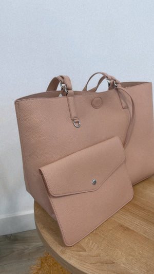 Blush Leather Bag Clutch Included