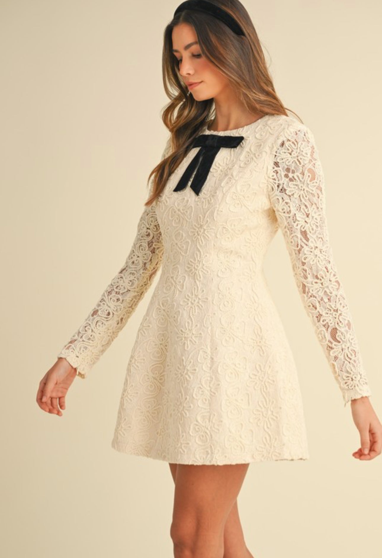 FLORAL CROCHET LACE FIT AND FLARE DRESS NDS Boutique FLORAL CROCHET LACE FIT AND FLARE DRESS NDS Boutique