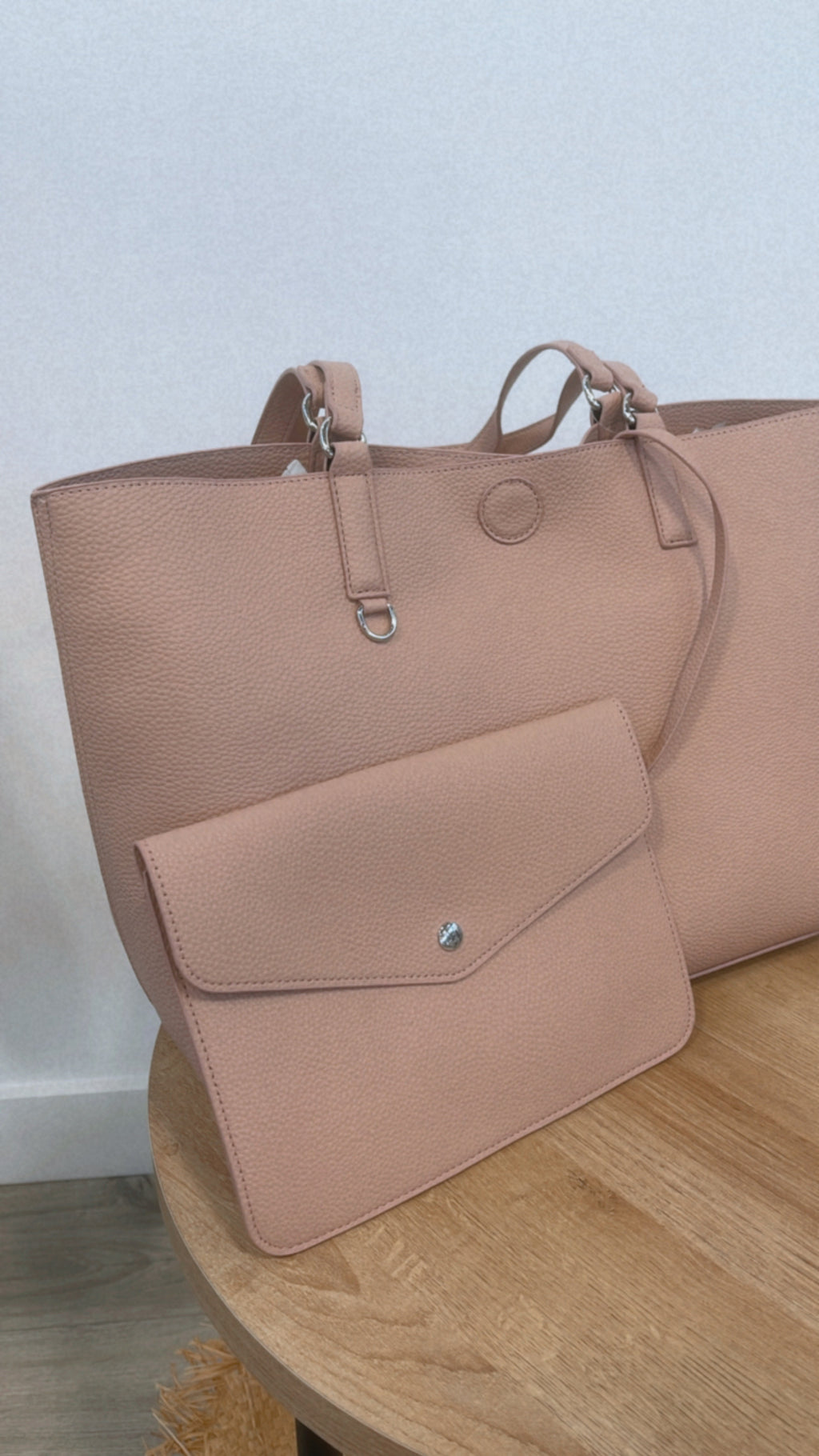 Blush Leather Bag Clutch Included