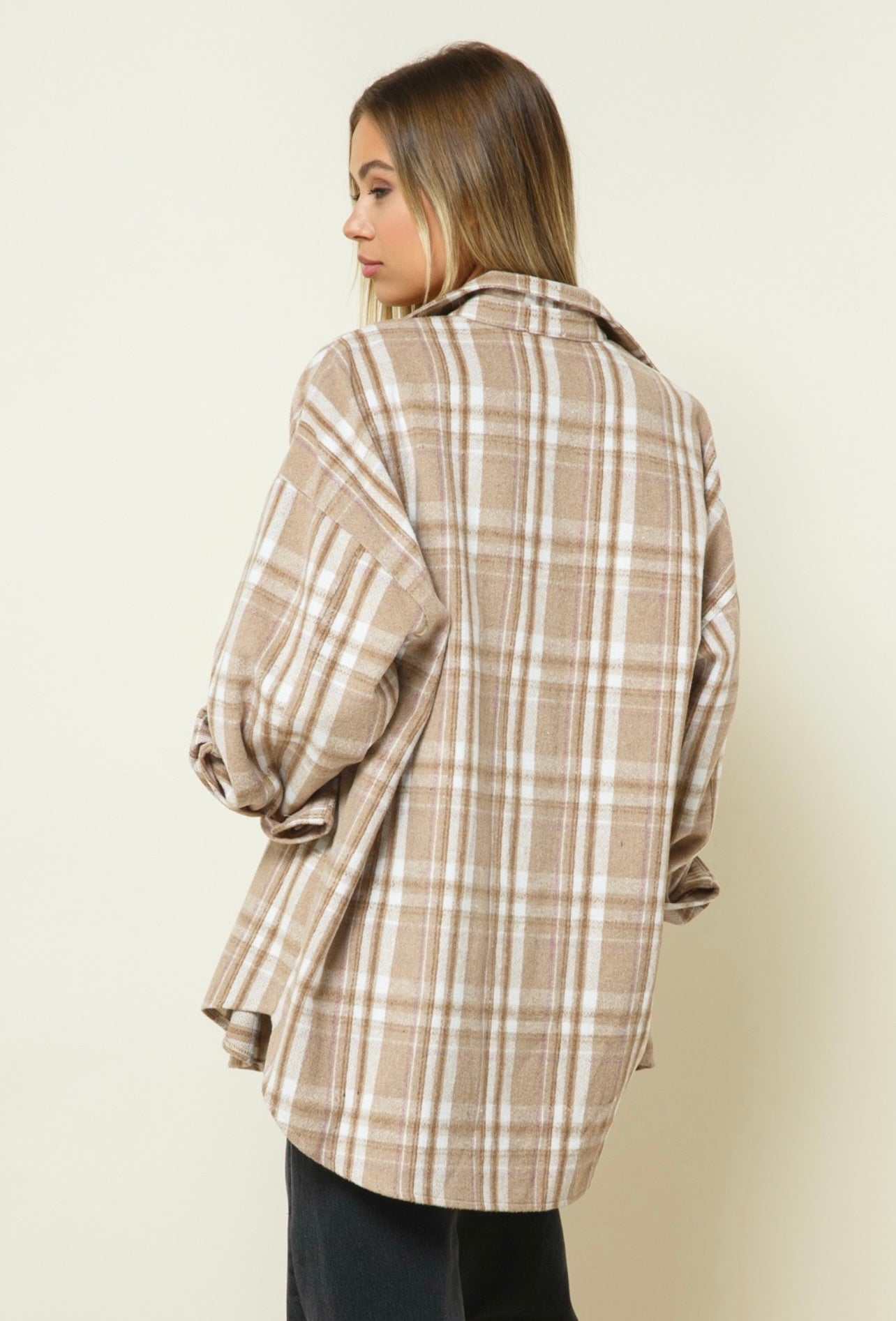 CHECKER BUTTON DOWN JACKET