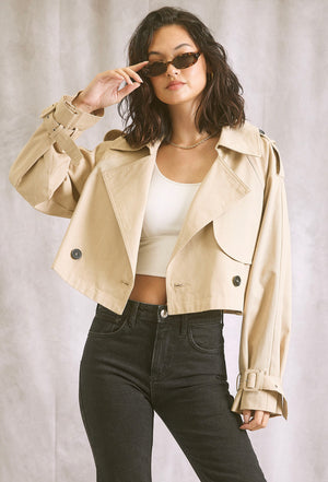 Melloday Crop Trench Coat