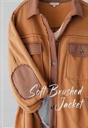 Soft Brushed Button Down Long Sleeve Fleece Shacket