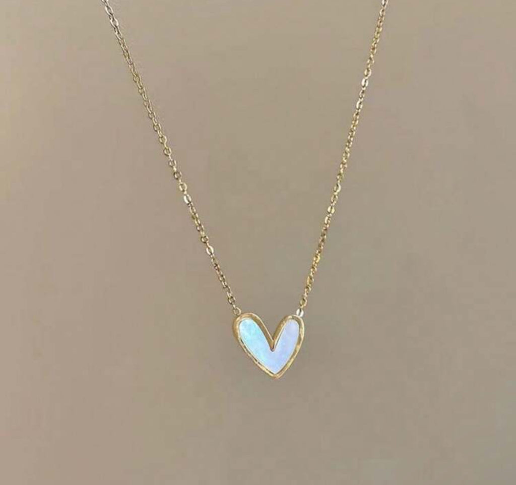 White Heart Necklace