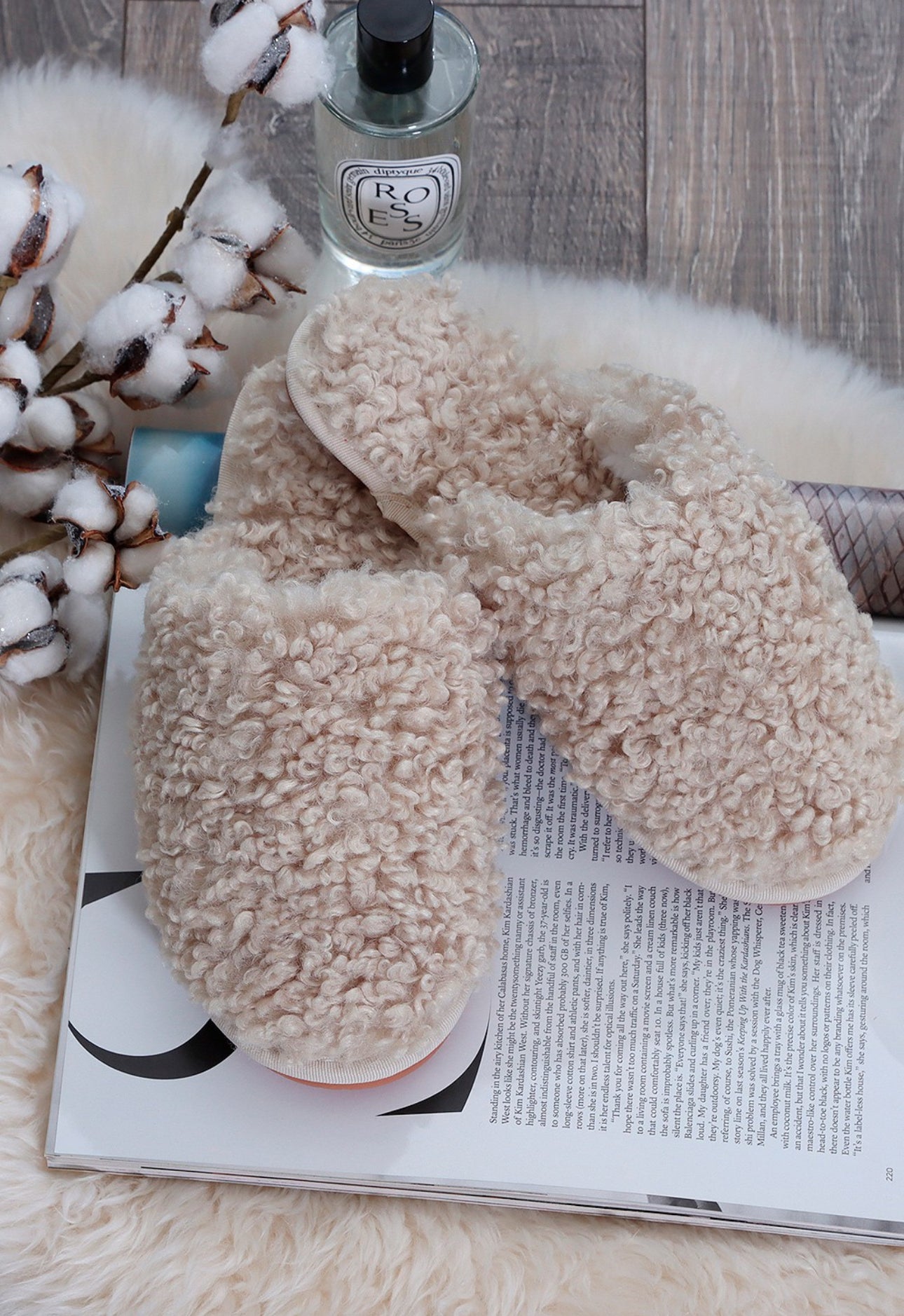 SOFT FAUX FUR SLIPPERS