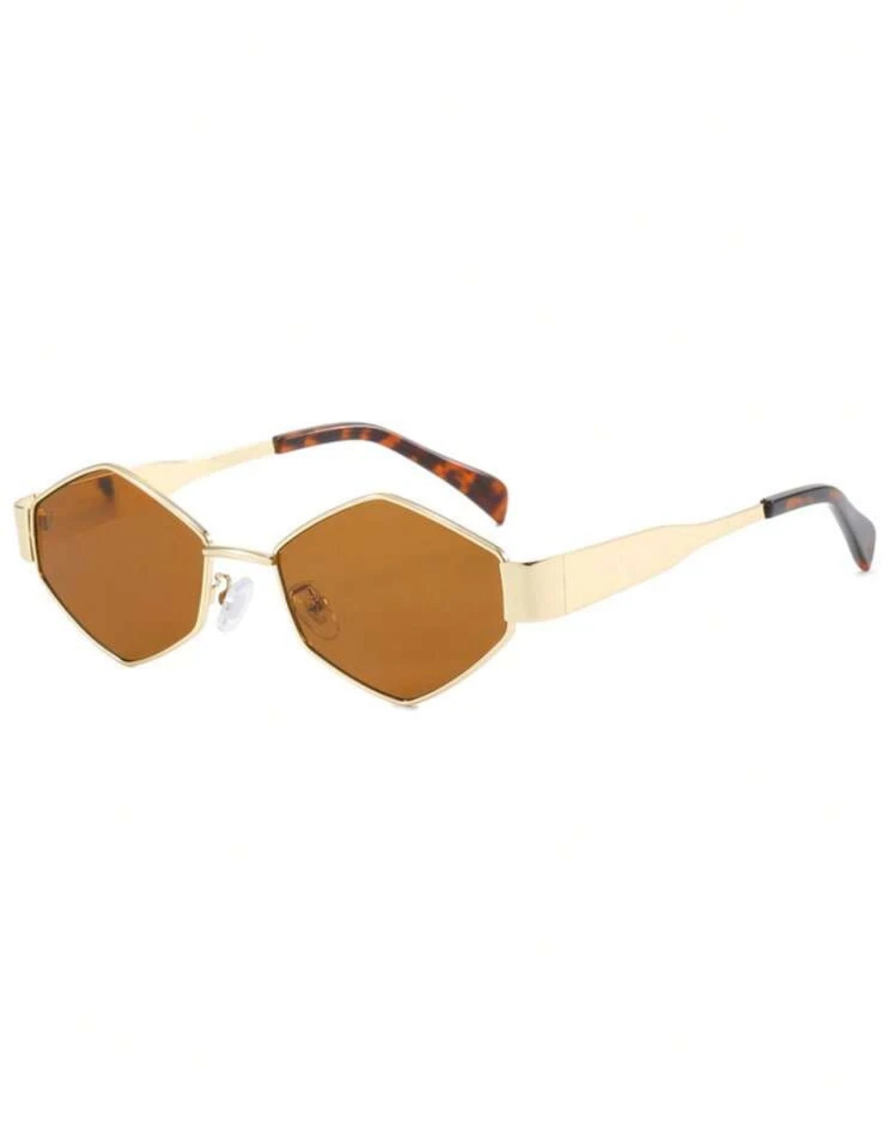 Gold Frame Brown Sunglasses