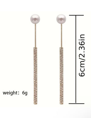 Glamorous Titanium Pearl Earrings