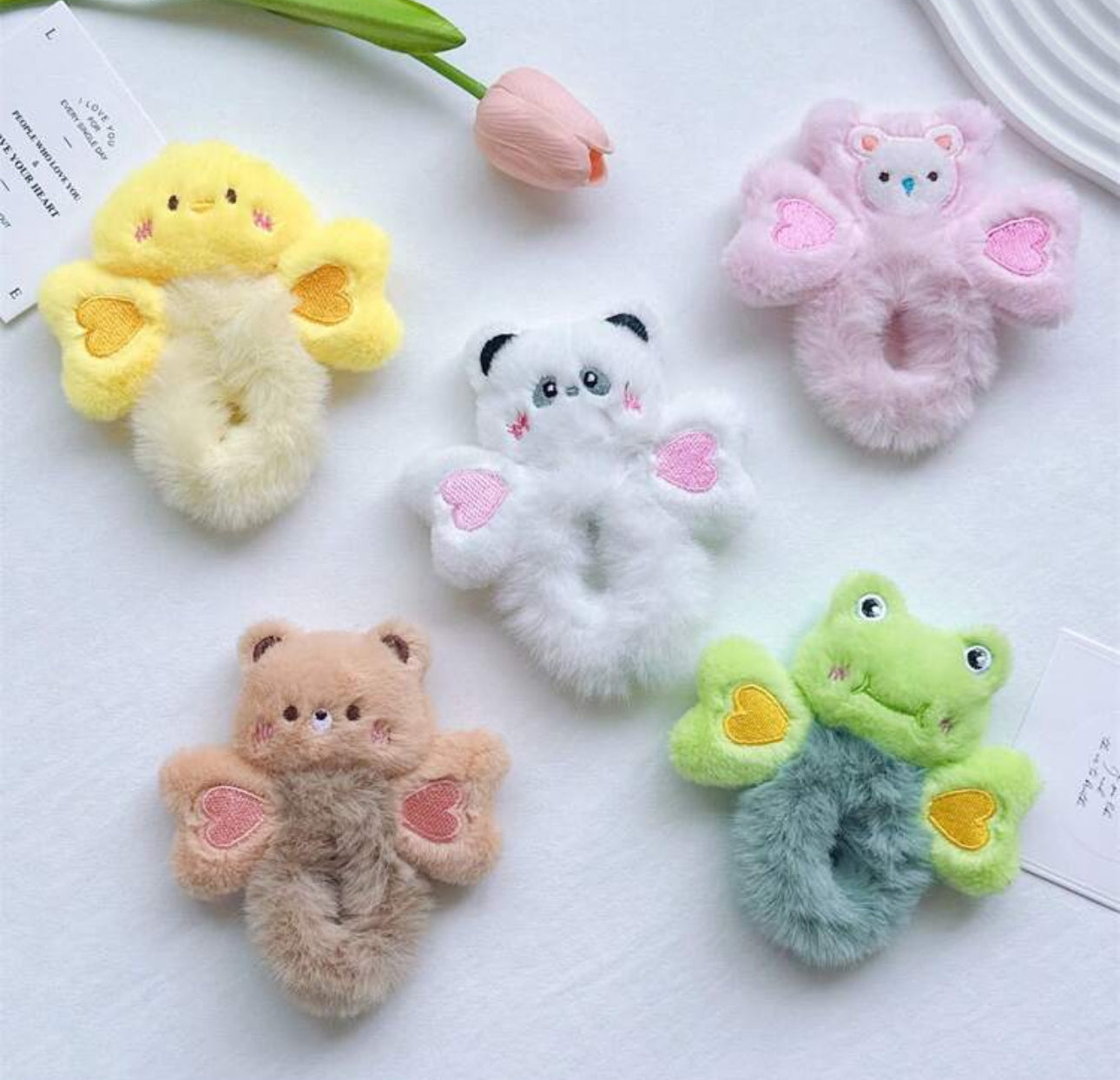 Heart Animal Scrunchies