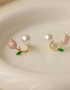 Rose Pearl Earings