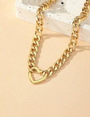 Gold Chain Heart Necklace