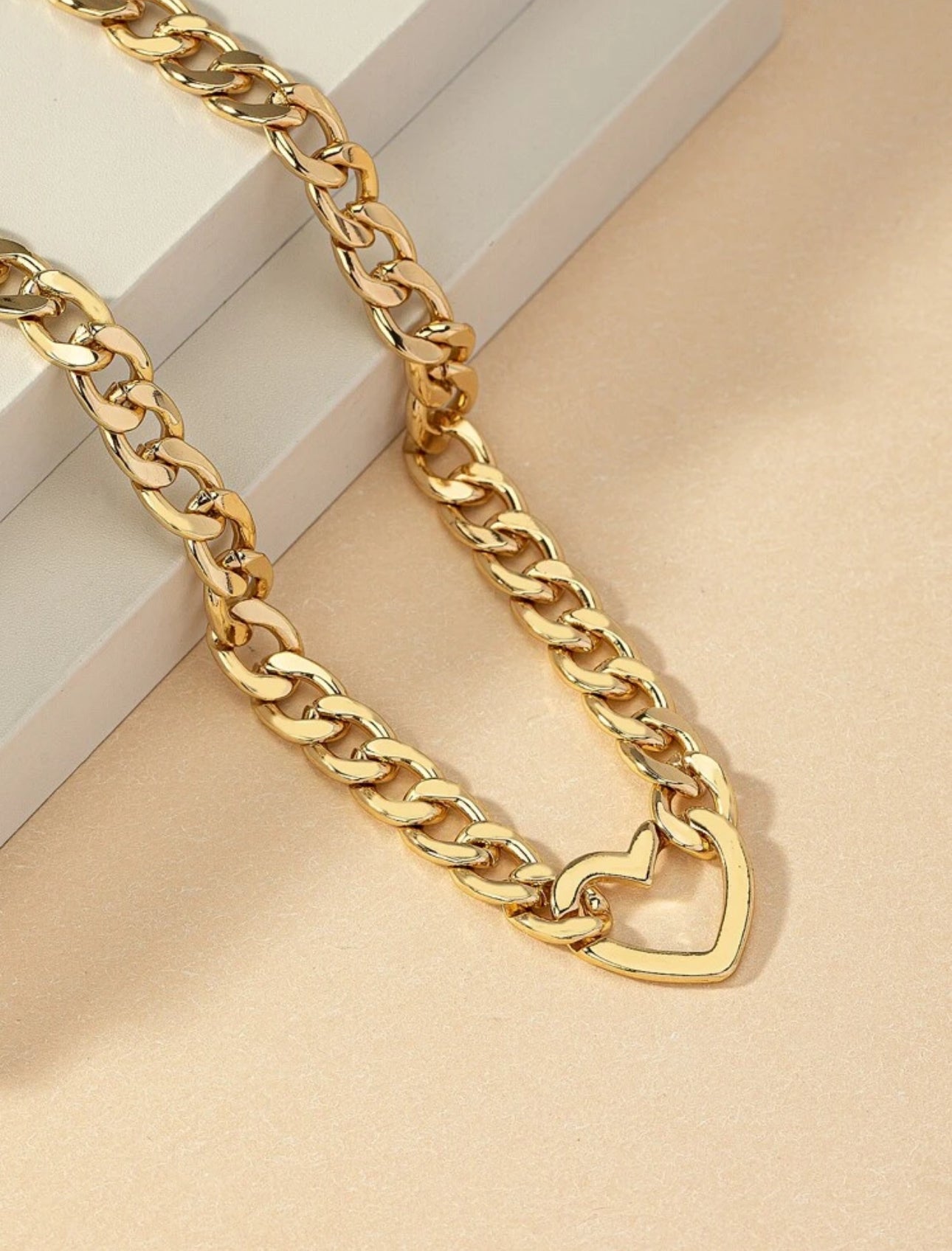 Gold Chain Heart Necklace