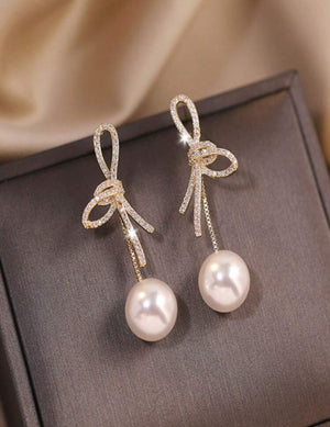 Pearl Rhinestone Earrings