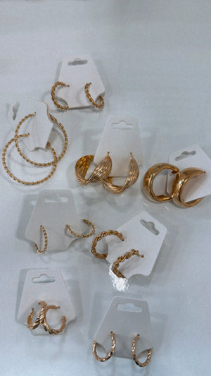 Curly Round Hoops Earrings