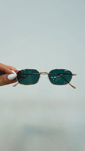 Gold Frame Oval Shape Sunglasses