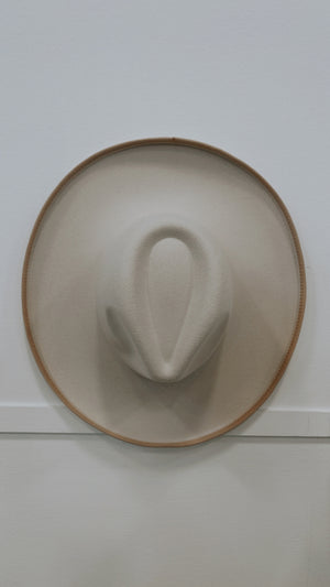 IVORY VEGAN FELT TURN UP BRIM