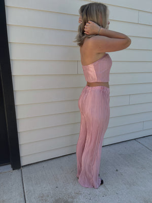 Rose Pleated Top/Bottom