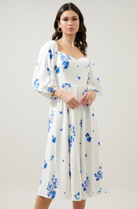 Mildred Floral Granger Puff Sleeve Midi Dress