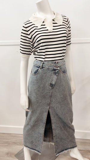 Remail Striped Knit Top