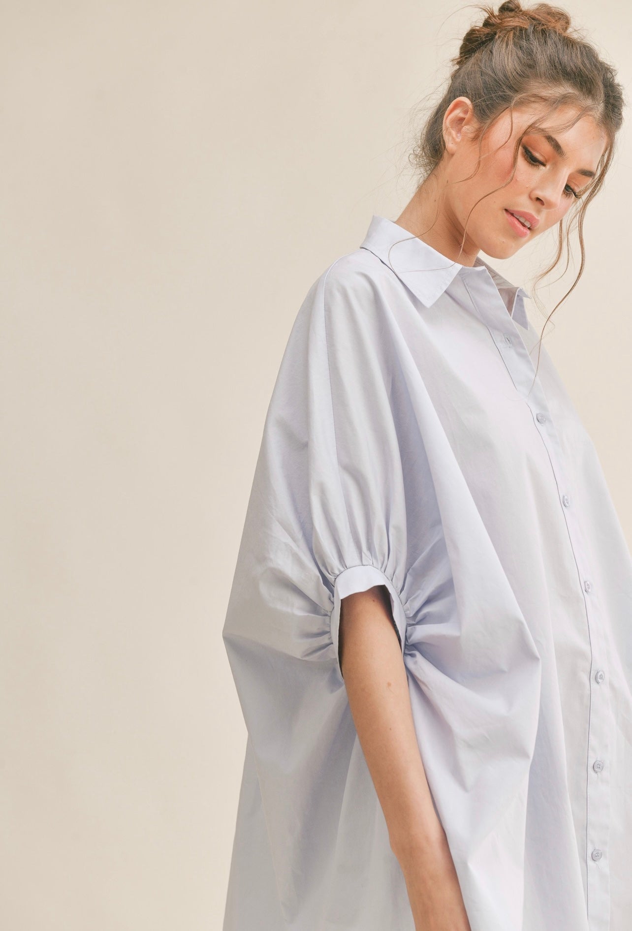 SKY OVERSIZED BUTTON DOWN SHIRT