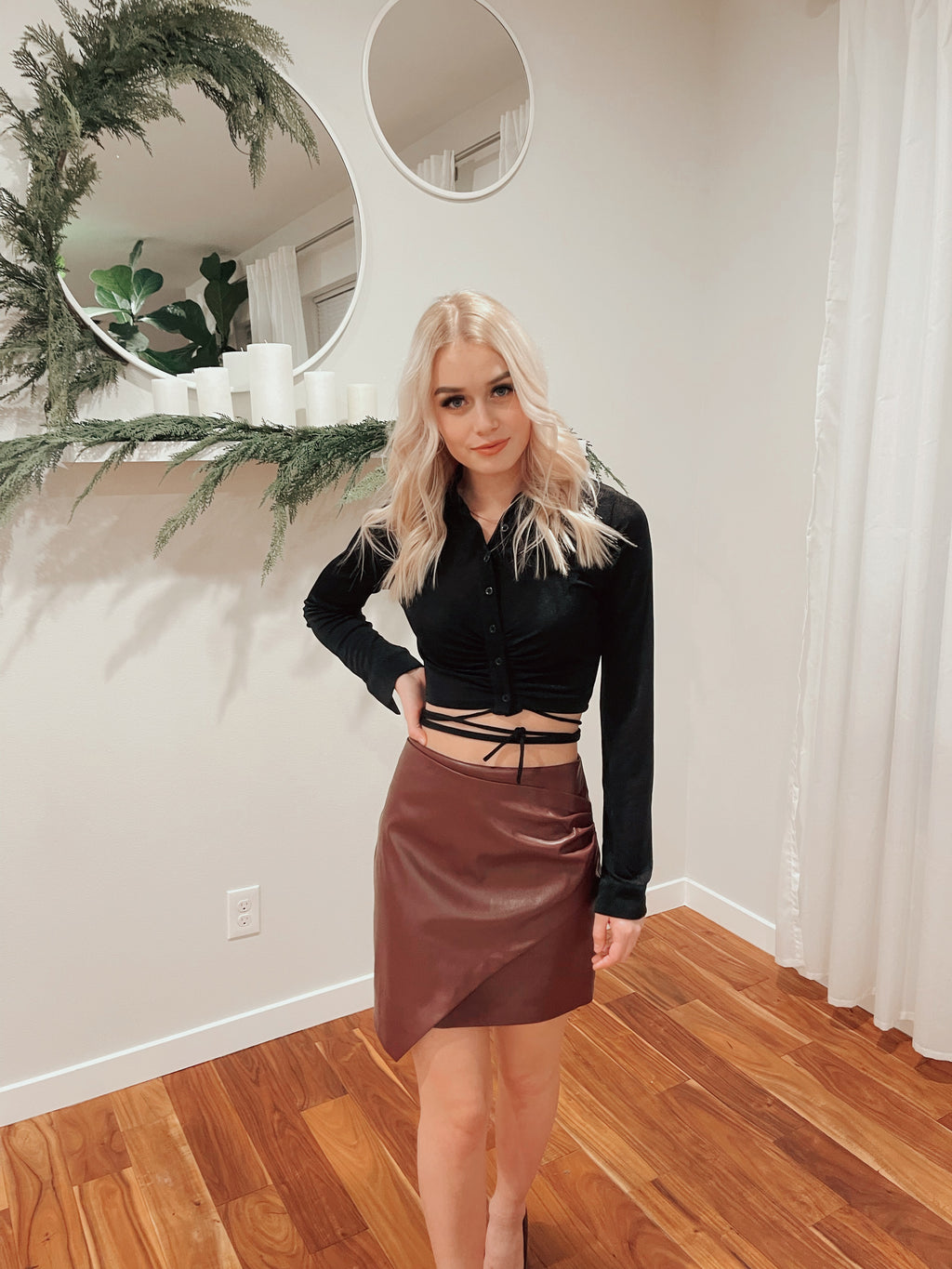 Asymmetric PU Skirt