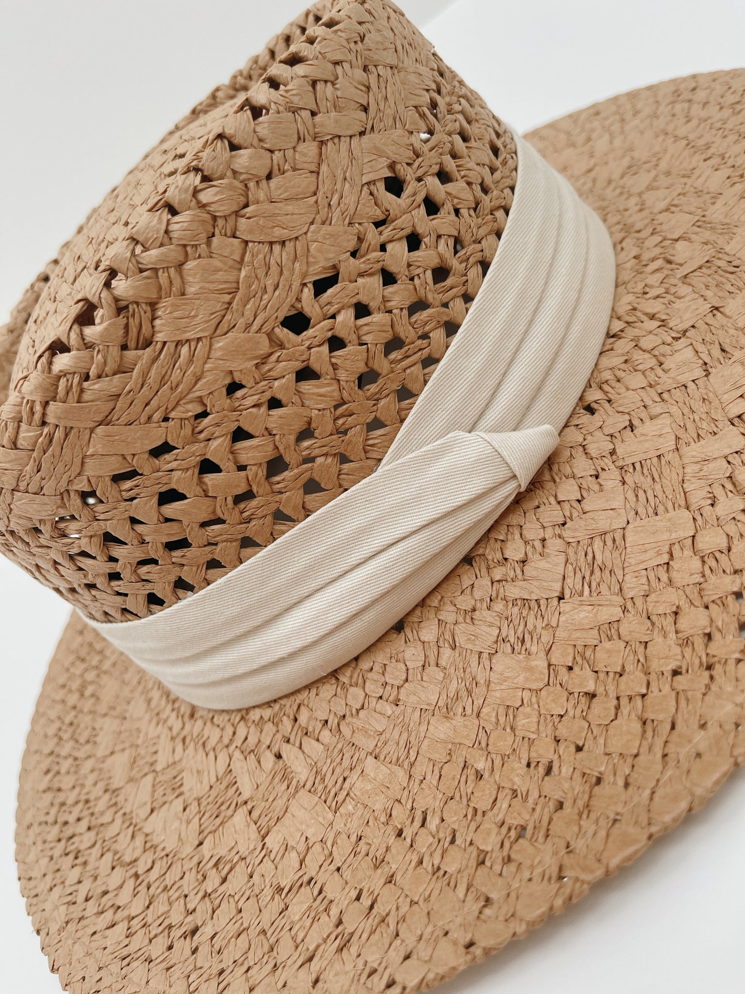Straw Hat With Contrast Trim