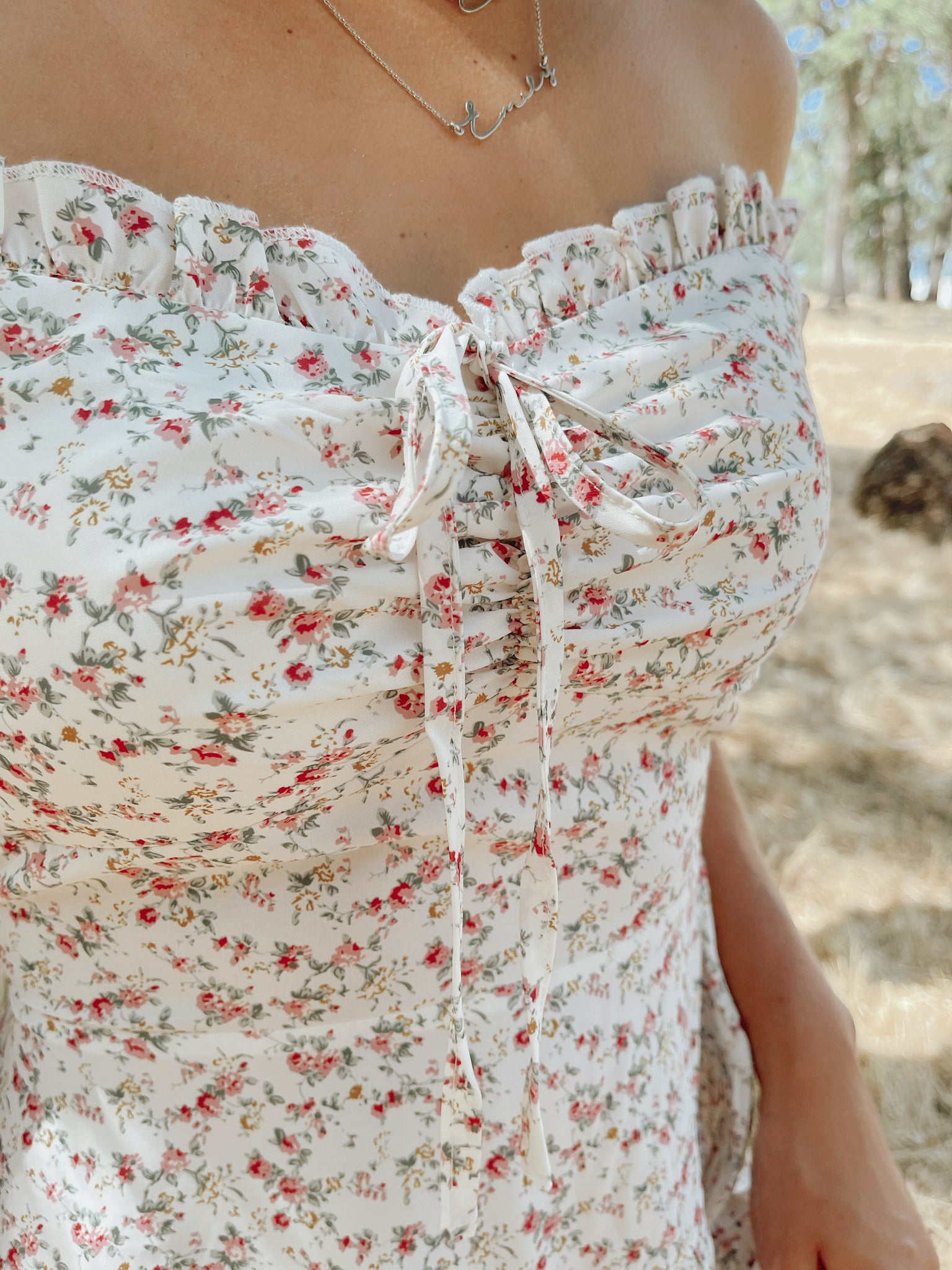 Off The Shoulder Floral Print Dress