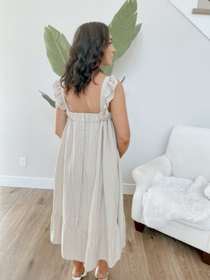 Ruffle Sleeve Midi Dress