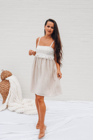 Crochet Sleeveless Dress with Fringe