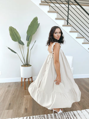 Ruffle Sleeve Midi Dress