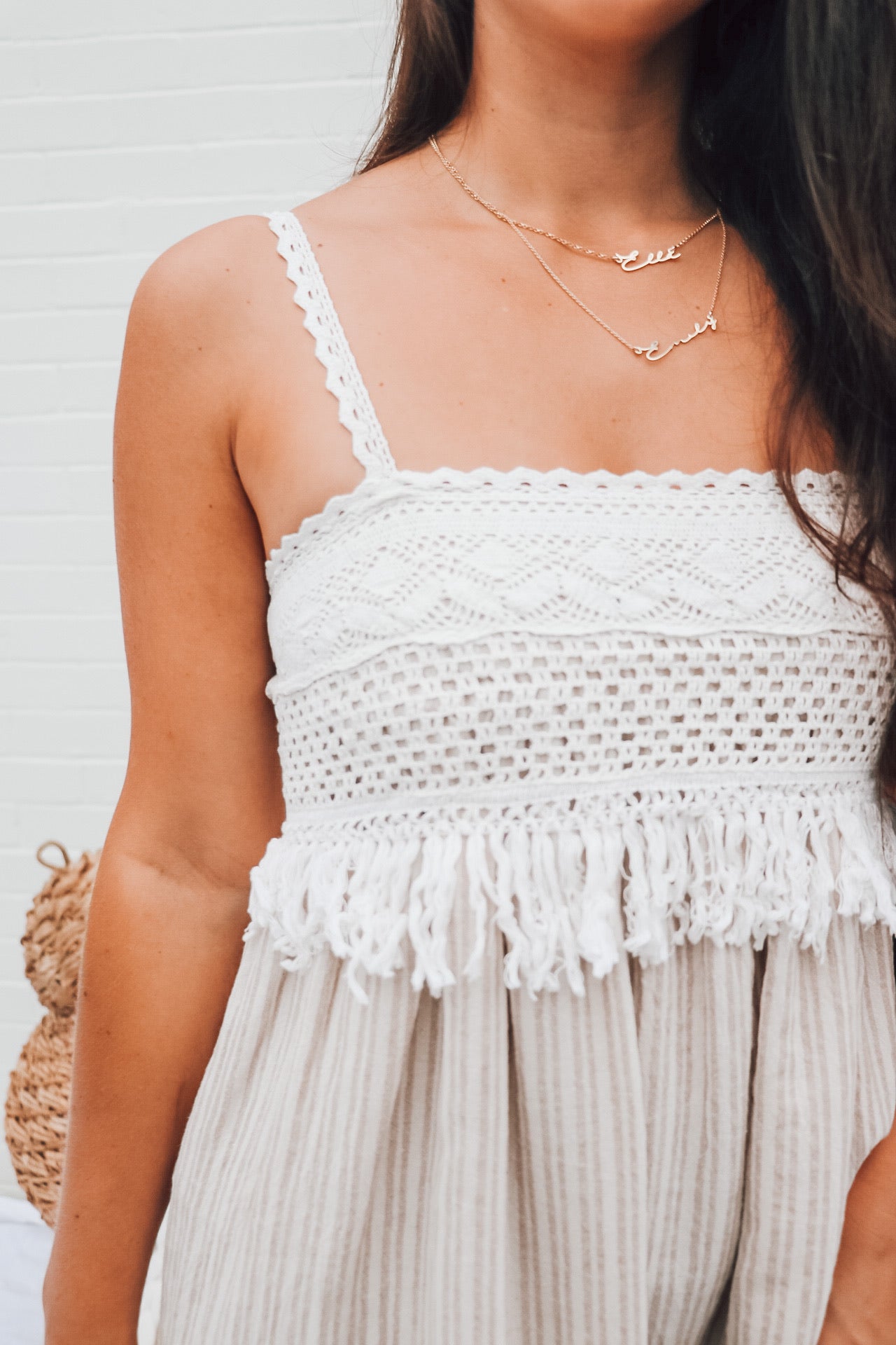 Crochet Sleeveless Dress with Fringe