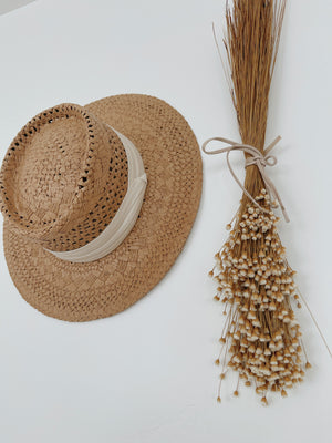 Straw Hat With Contrast Trim