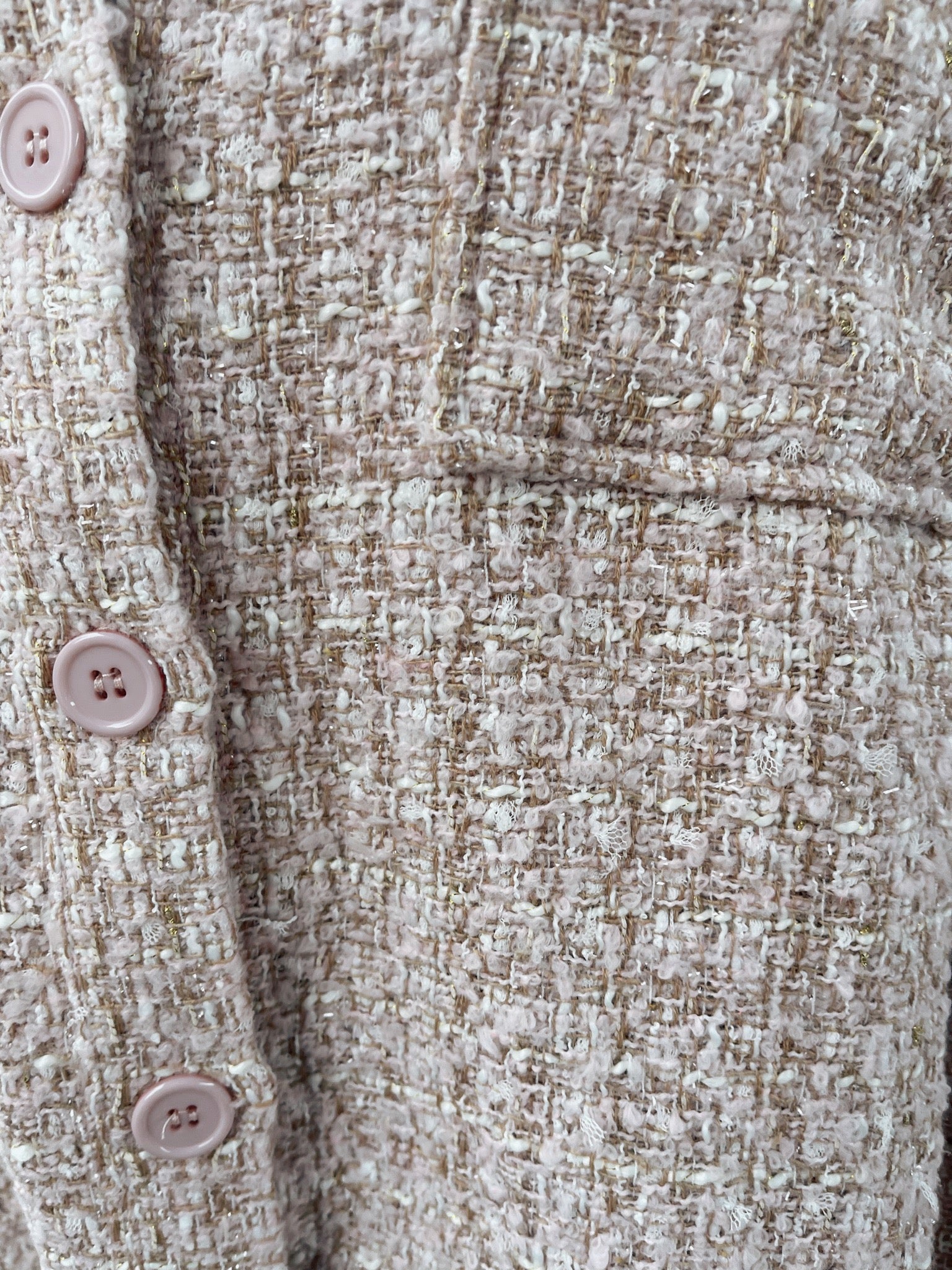 Long Sleeve Tweed Button Down Jacket