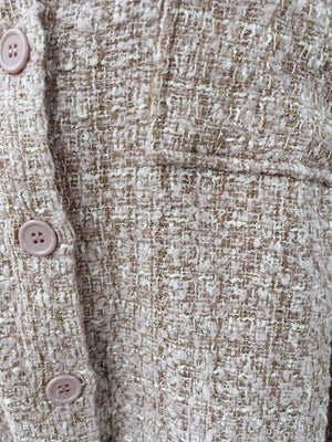 Long Sleeve Tweed Button Down Jacket
