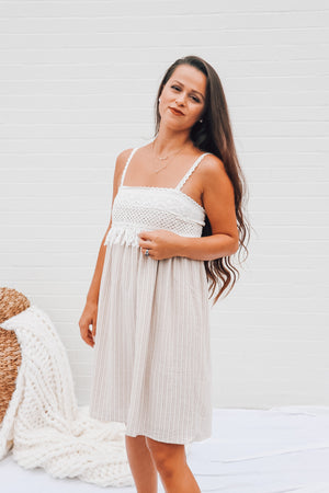 Crochet Sleeveless Dress with Fringe