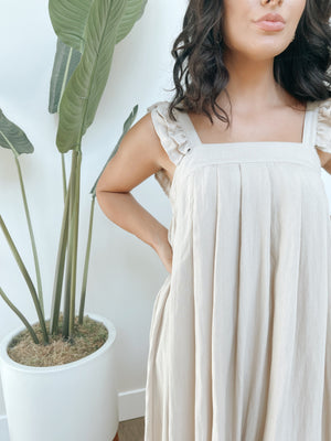 Ruffle Sleeve Midi Dress