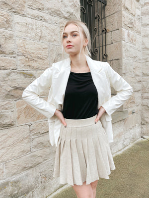 White Leather Blazer