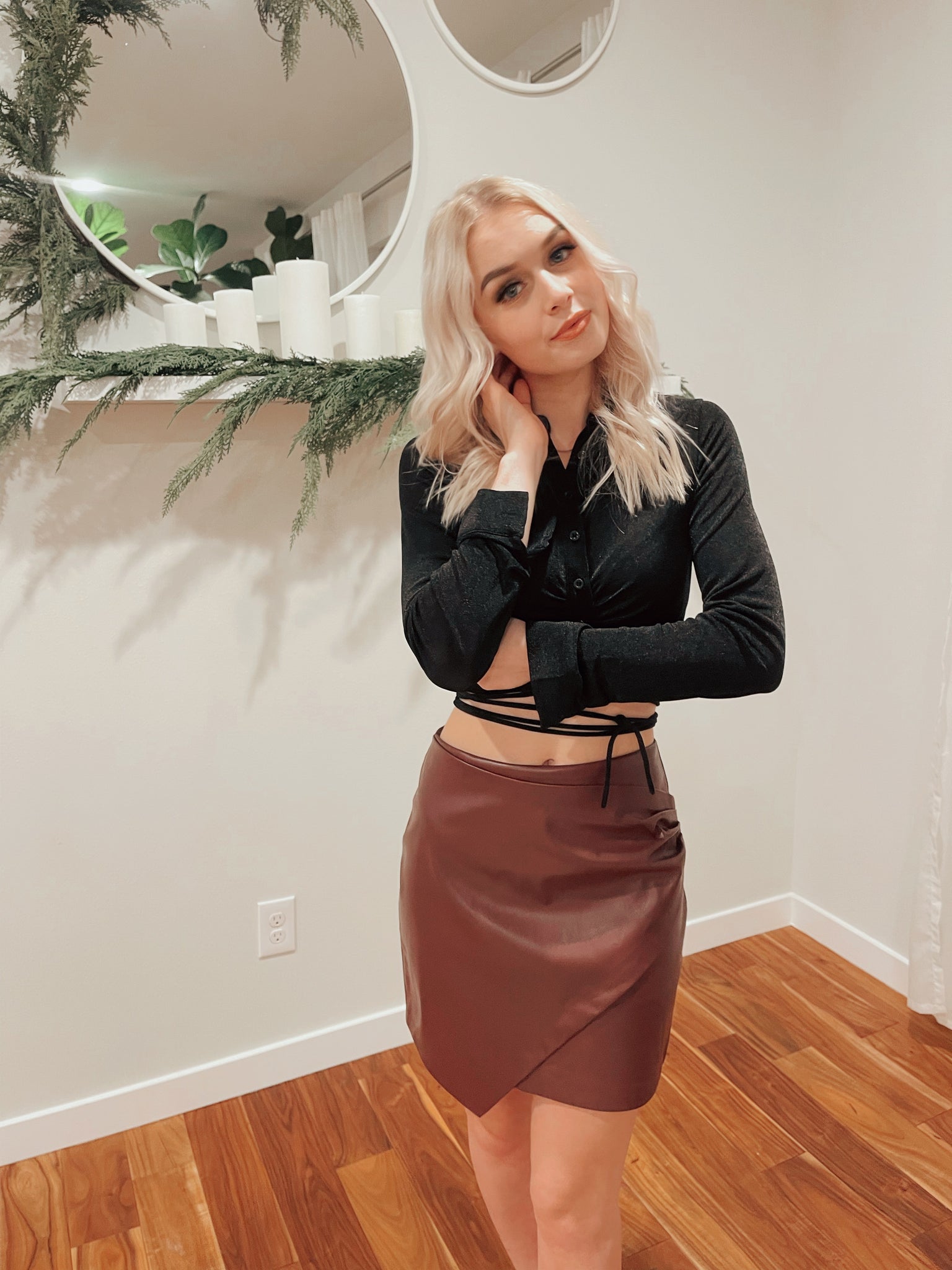 Asymmetric PU Skirt