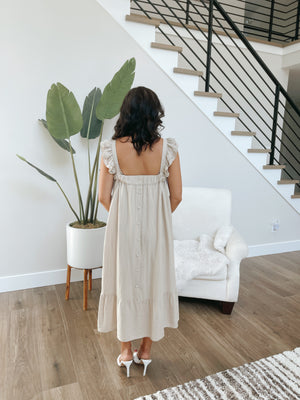 Ruffle Sleeve Midi Dress