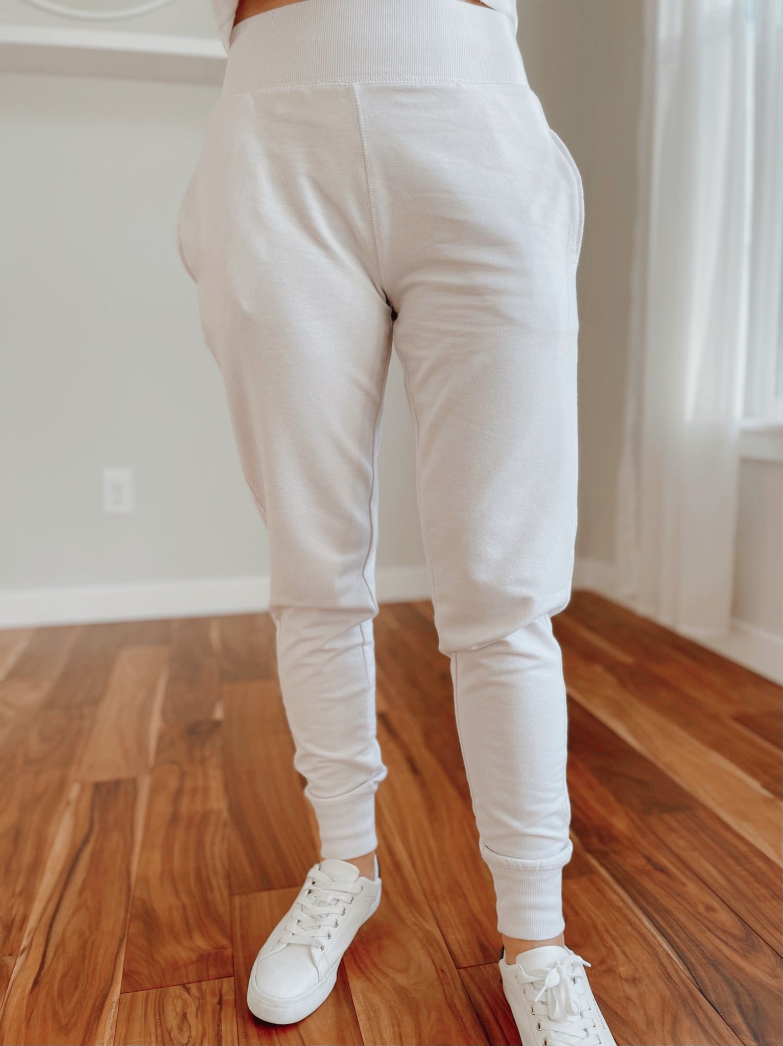 Stretch Terry Basic Wide Elastic Waistband Jogger