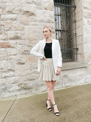 White Leather Blazer