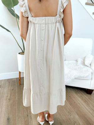 Ruffle Sleeve Midi Dress
