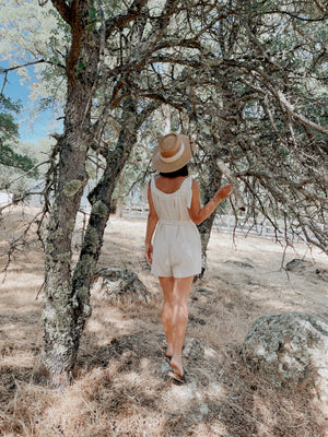 Straw Hat With Contrast Trim