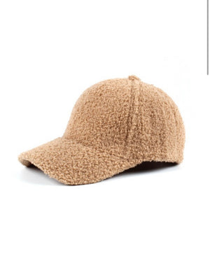 Boucle Sherpa Teddy Bear Knit Ball Cap