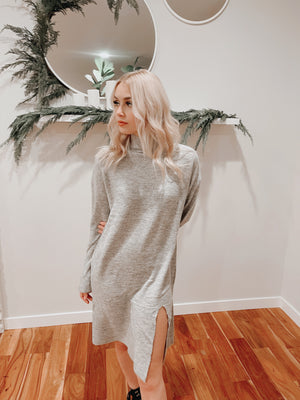 Sweater Dress With Side Slit