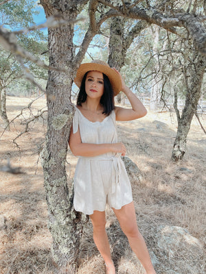 Solid Sleeveless Romper