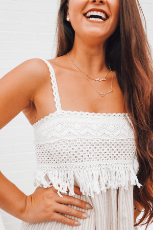 Crochet Sleeveless Dress with Fringe