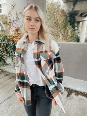 Oversized Plaid Flannel Jacket